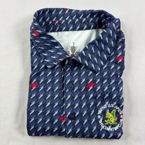 Oakmont Country Club Polo Shirt Mens Large Blue US Open Golf Performance Stretch